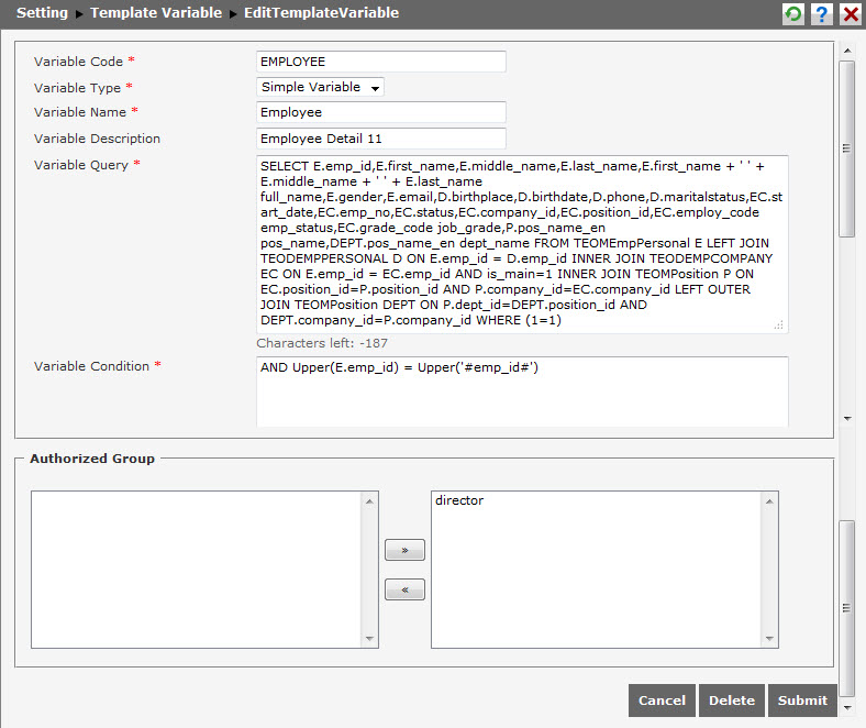 Edit Template Variable GreatDay Knowledge Base